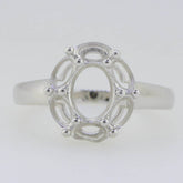 14K White Gold Semi Mount Ring Setting Oval OV 8X6mm PJC1772R - 1 - Syzjewelry